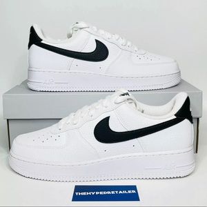 Nike Air Force 1 '07 Shoes White Black CT2302-100 Men's Sizes New